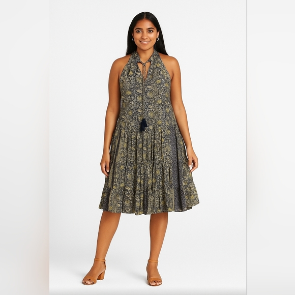 PAANI Anthropologie Halter Boho Floral Paisley Dress - Picture 1 of 9